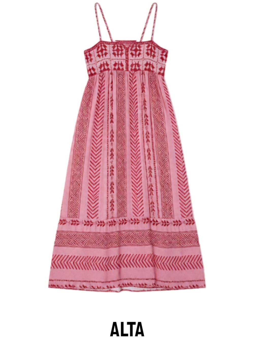 Pink Patterned Maxi Skirt